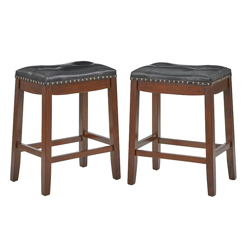 29-inch Padded Bar Height Saddle Stools (Set of 2)