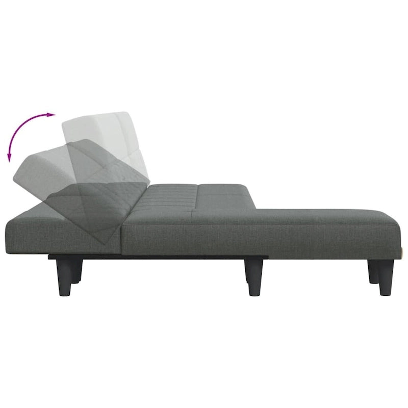 L-shaped Sofa Bed Dark Gray