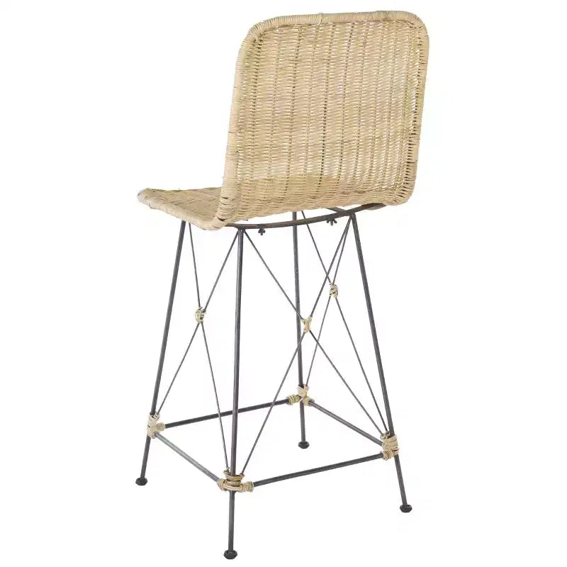 Weaved Rattan Counter Stool Set of 2