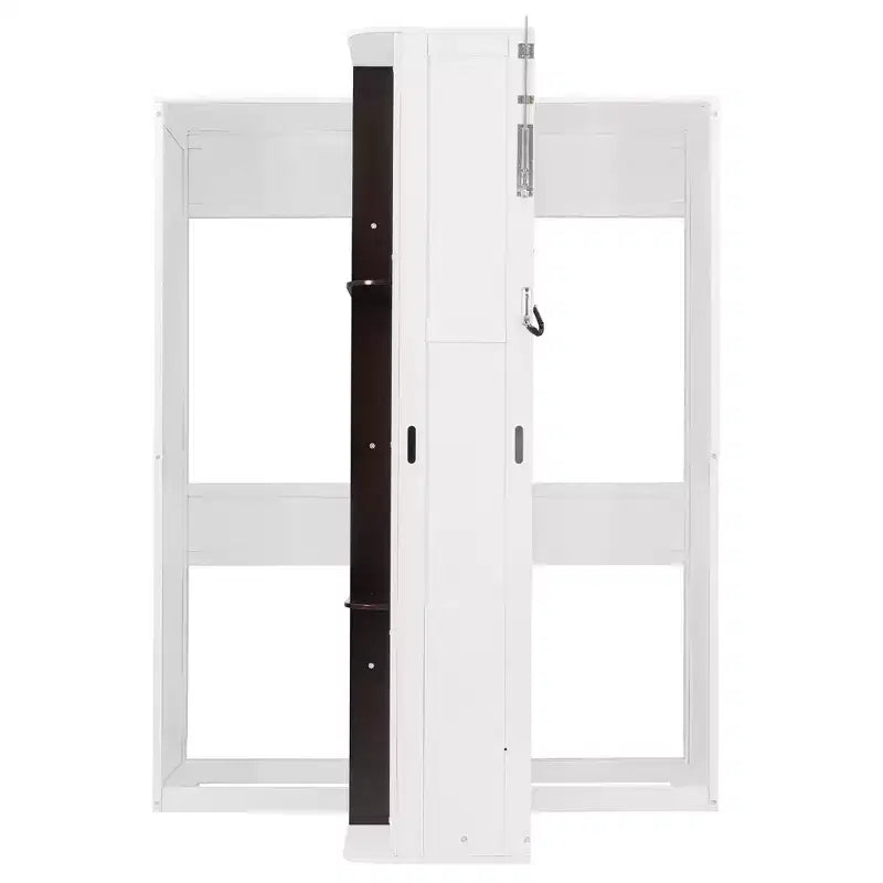 Queen Size Murphy Bed with Rotatable Storage Shelves