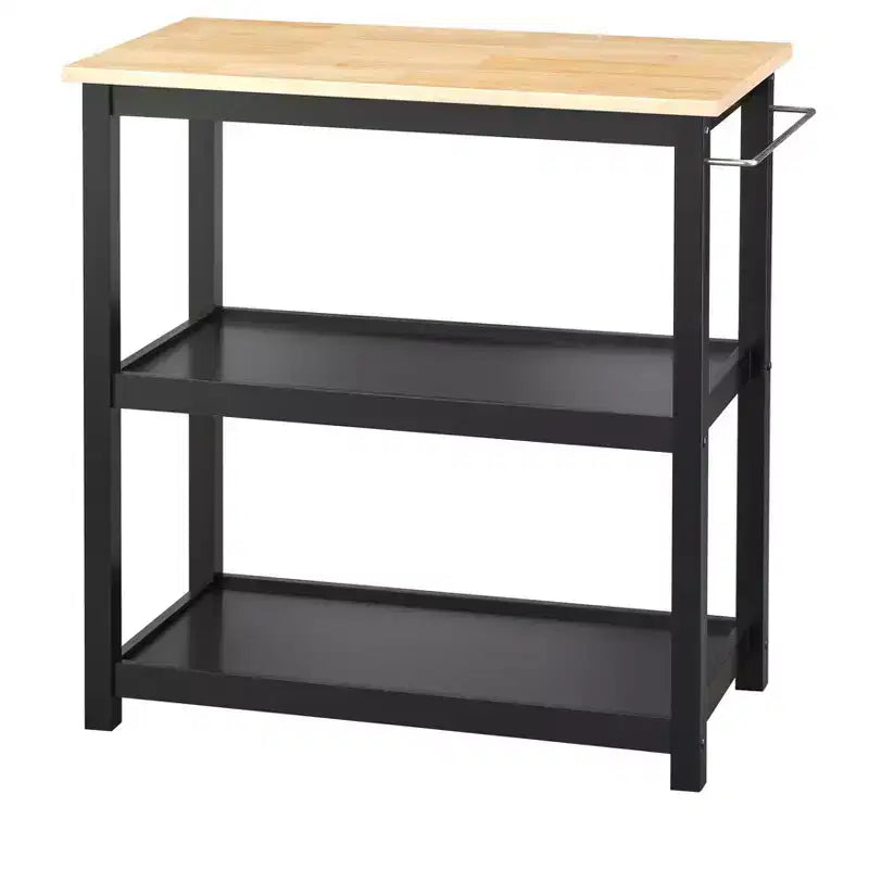 Kitchen 2-Tier Rolling Cart, Black