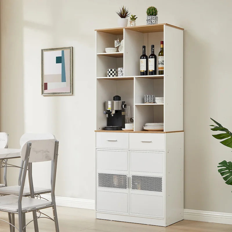 Pantry Buffet Cabinet Freestanding Kitchen Hutch Storage Cabinet Large Cupboard