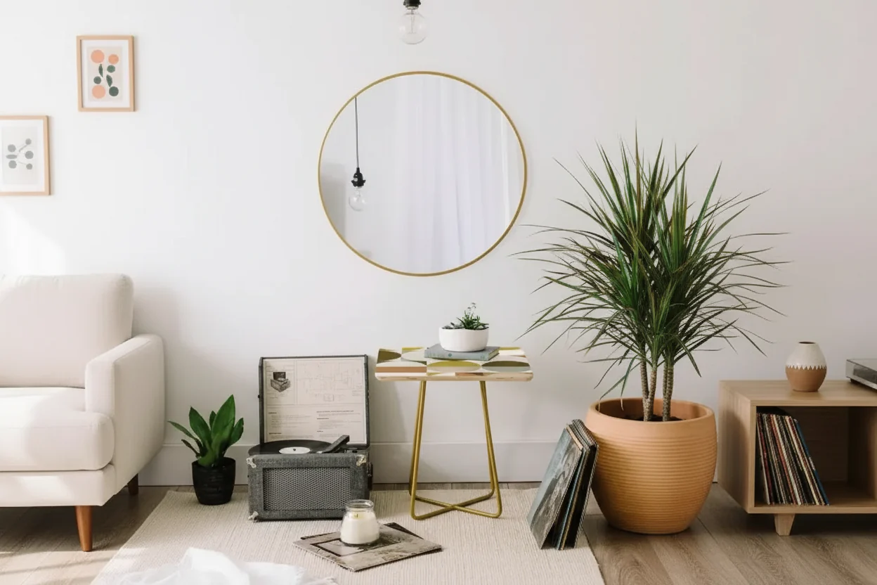 Baltic Birch and Steel Mid-Century Side Table 19