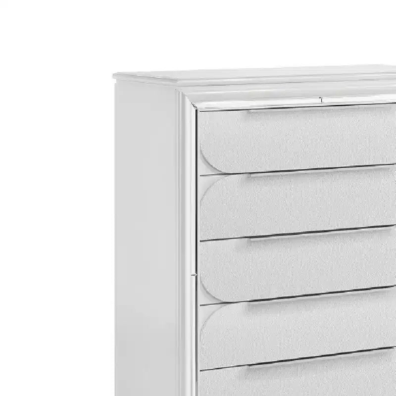 Acme Furniture 38.39" Tarian Decorative Storage Drawer Pearl White Finish: 5-Drawer Chest, Wood Composite, No Assembly Required
