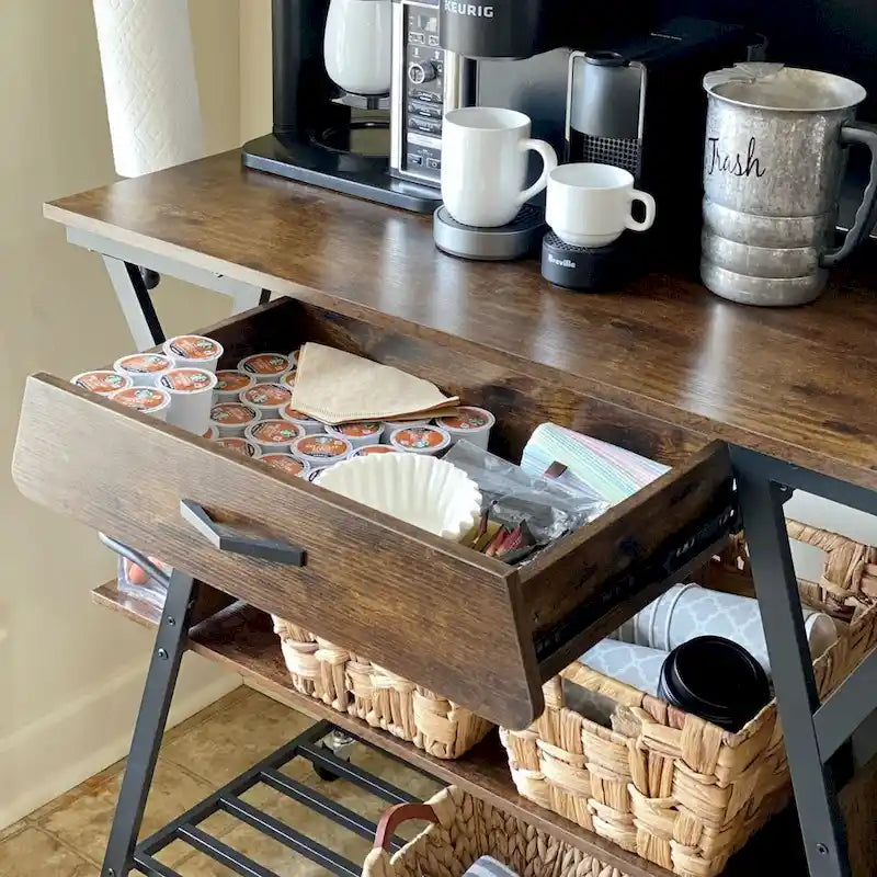 41.7 inch Wide Rolling Kitchen Island with Drawer