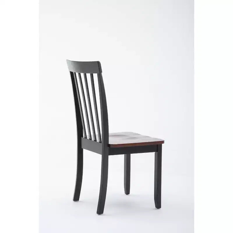 Bloomington Dining Chairs Black And Cherry (Set Of 2) - Boraam: Solid Rubberwood, Armless, 300 lb Capacity, Slat Back