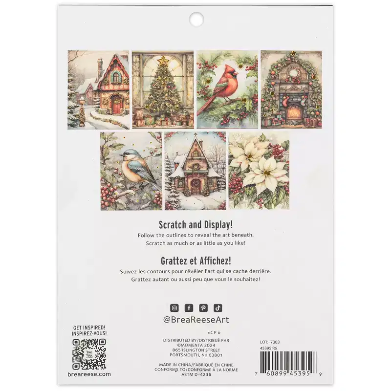 Brea Reese: Scratch Art Paper Pad - Home For The Holiday - 14 6x8