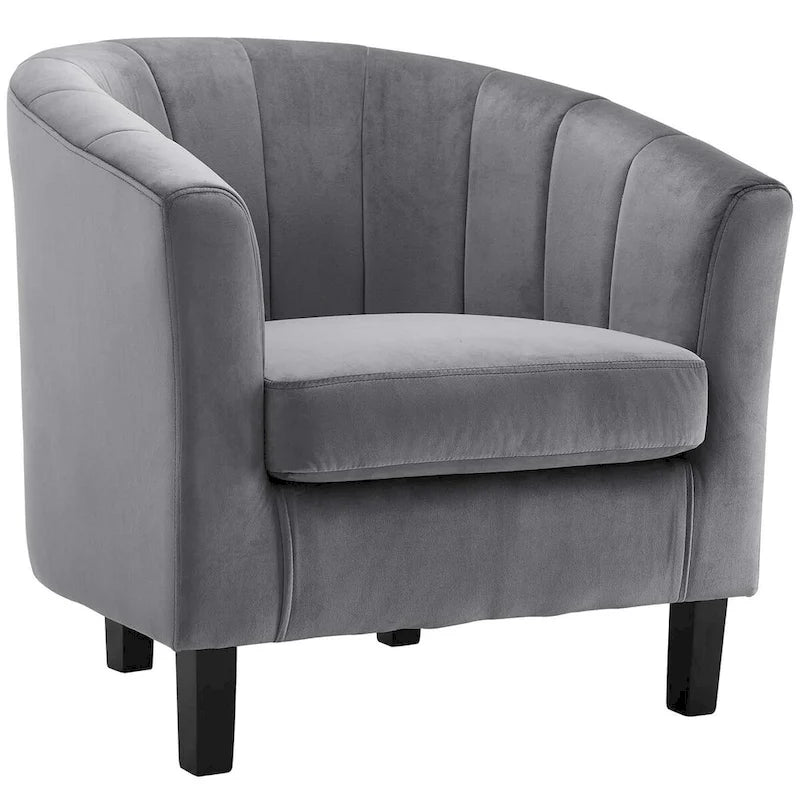 Channel Tufted Velvet Armchair