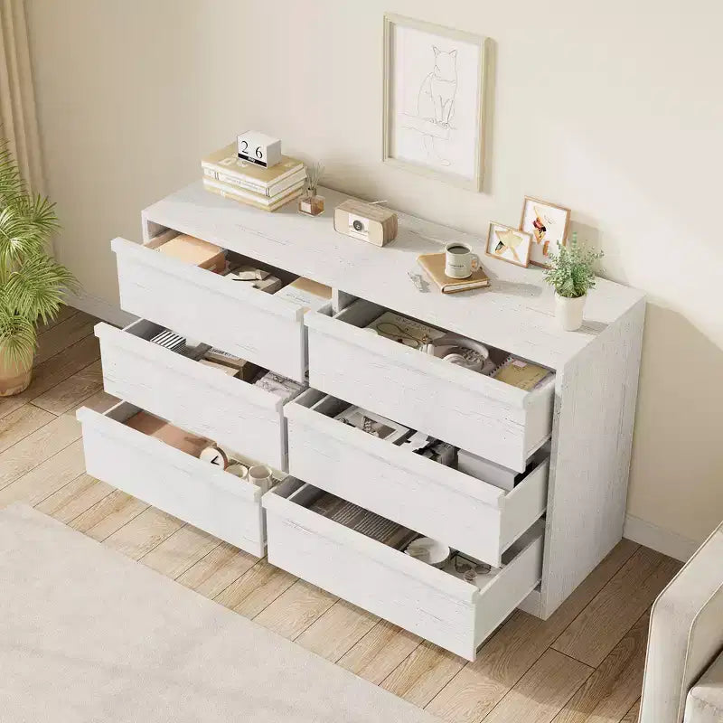 Chest of Drawers - Scandinavian Style Wood Sideboard with Spacious Countertop