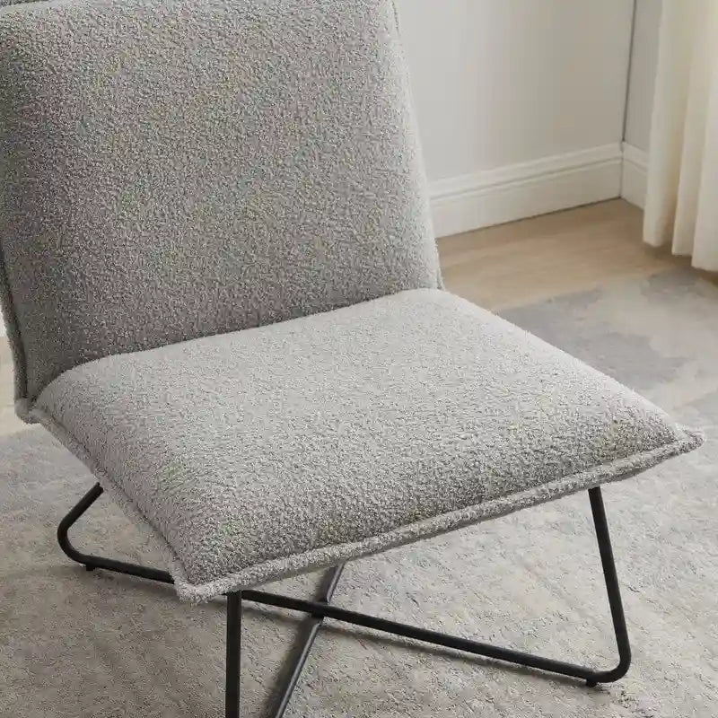 Pillow Accent Chair | Black Stripe Tan Fabric | Metal Wire Base | 26.5W Seat | Modern