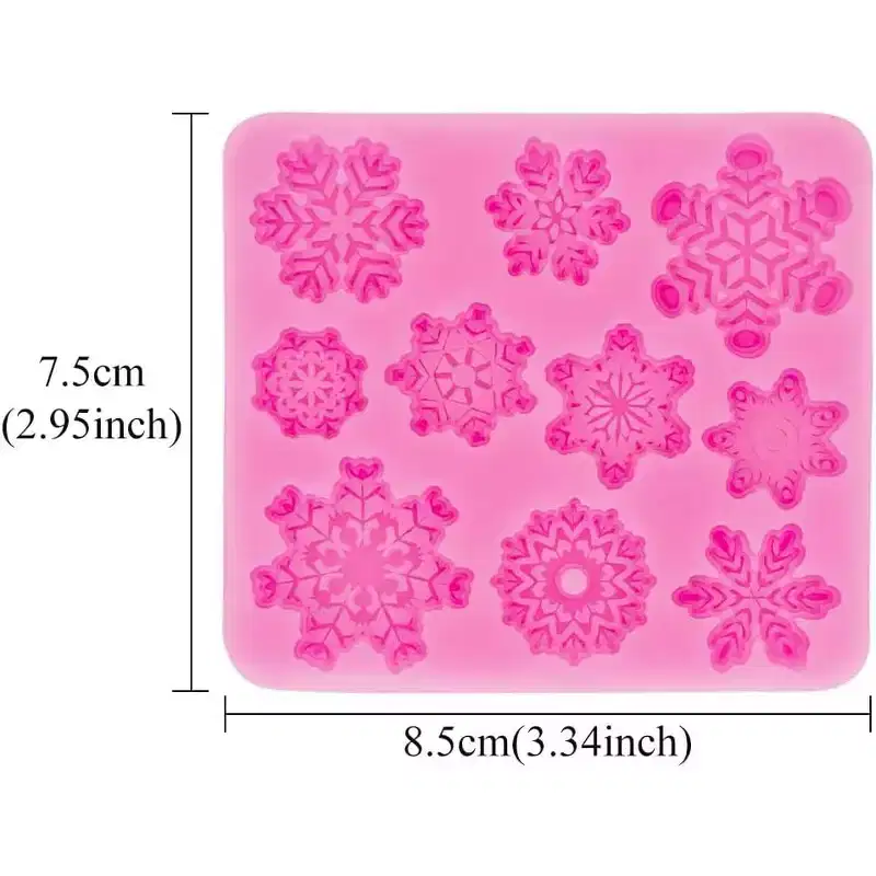 JDICTION Christmas Silicone Molds Hot Pink Reusable Non-stick Candy and Chocolate Molds for Baking Small Treats