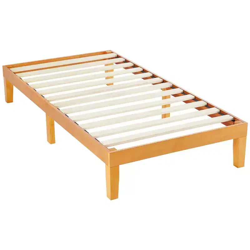 12 Low-Profile Pine Platform Bed �C No Box Spring, Under-Bed Storage, 600 lbs, Tool-Free