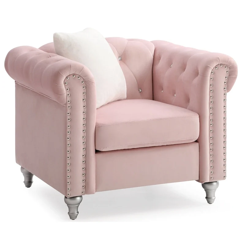 Velvet Crystal Accent Chair