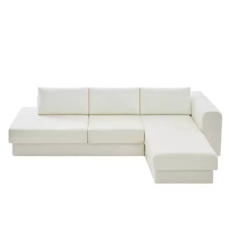 Christopher Knight Home Orai Modern 113 L-shaped Chenille Upholstered Sectional Sofa with Double Layer Cushions