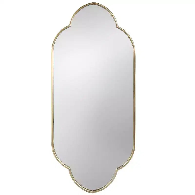 22.4 x 48 Inch Champagne Gold Decorative Wall Mirror with Notched Edges