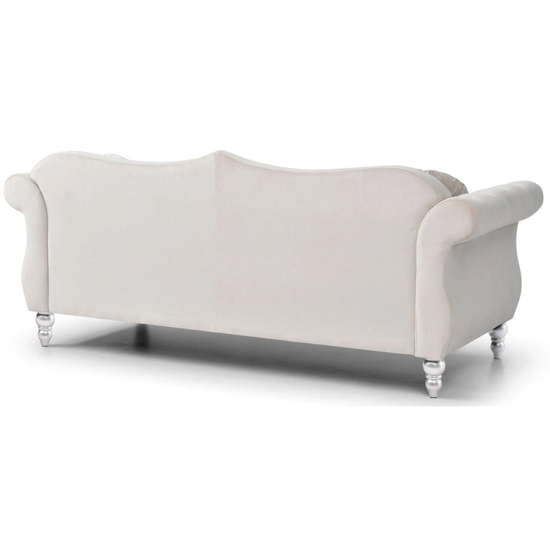 82 in. Velvet Chesterfield 3-Seater Sofa with Tufted Back and Nailhead Trim