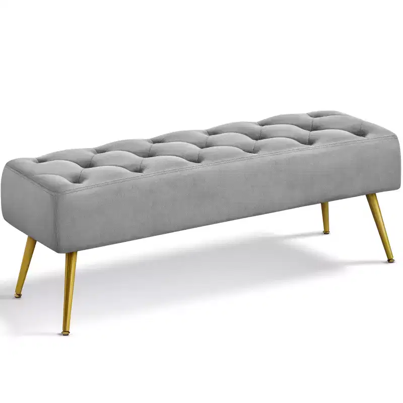 Yaheetech Modern Upholstered Button-Tufted Ottoman Footstool Bench for Bedroom