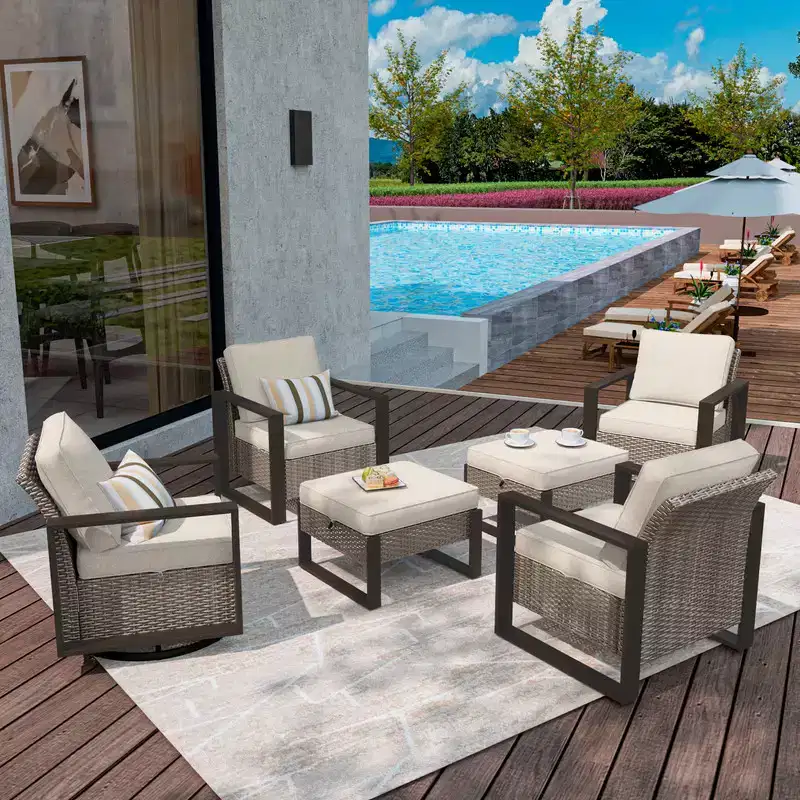 UPTIOT 6-Piece Outdoor Patio Conversation Set