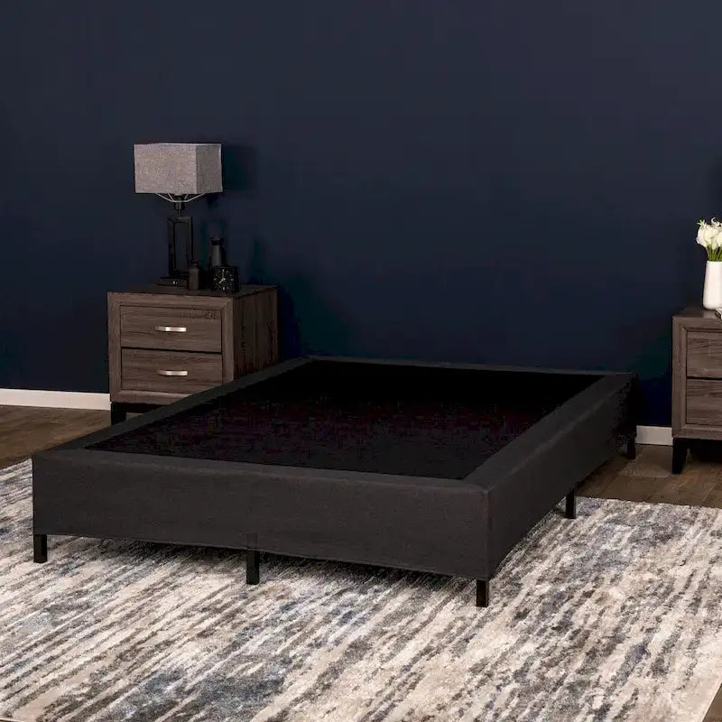 All-in-One Metal Bed Foundation with Easy Assembly, Heavy-Duty Steel Frame