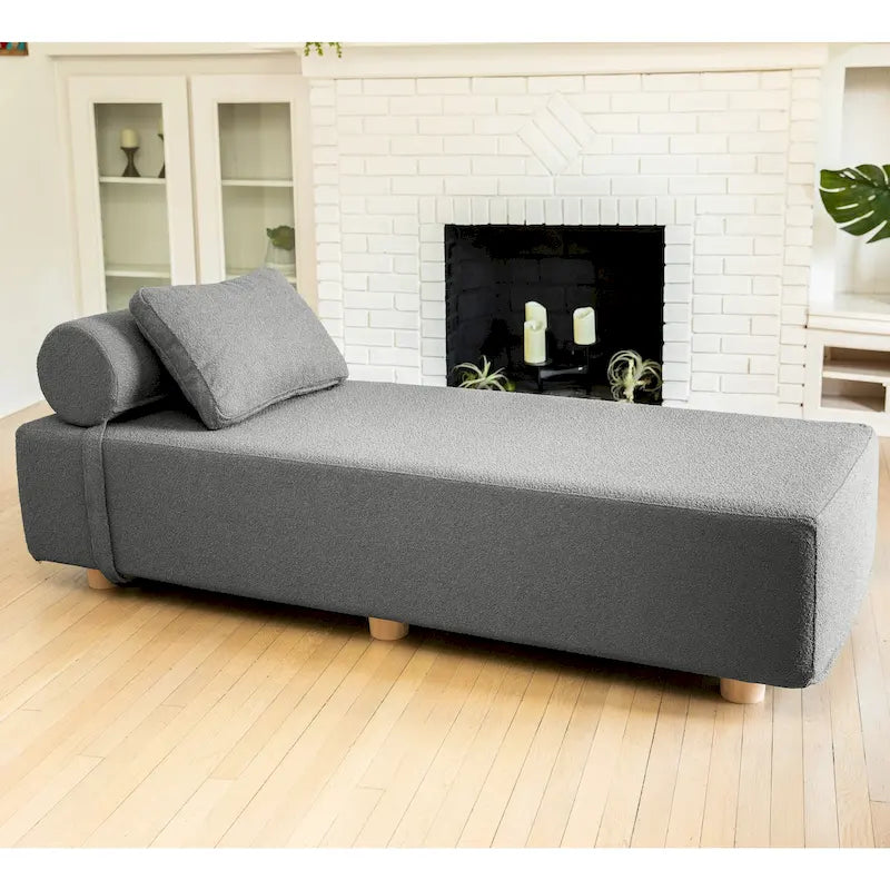 Indoor Lounger / Daybed - Luxurious Lounger with Maple Feet, Boucle