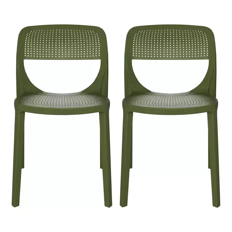 WestinTrends Playa Modern Stackable Plastic Resin Patio Dining Side Chair (Set of 2)