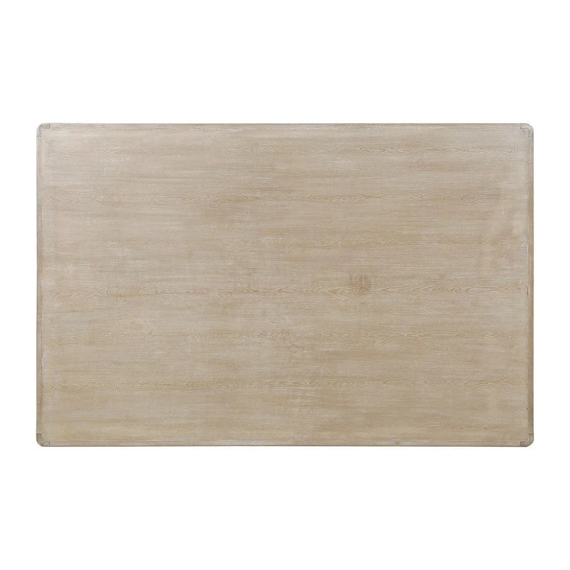 67 Handcrafted Reclaimed Wood Coffee Table, Weathered White Wash, Ming Style