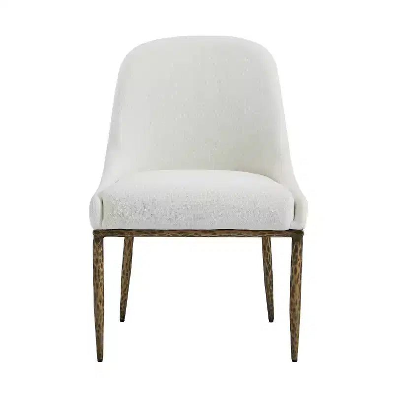 Linnea Industrial 5 Piece Upholstered Dining Chairs with Round Pedestal Dining Table