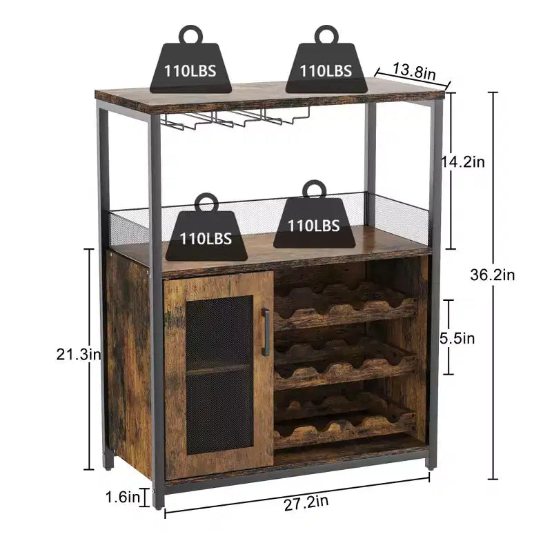 Wine cabinet adjustable detachable storage cabinet for both kitchen and living room