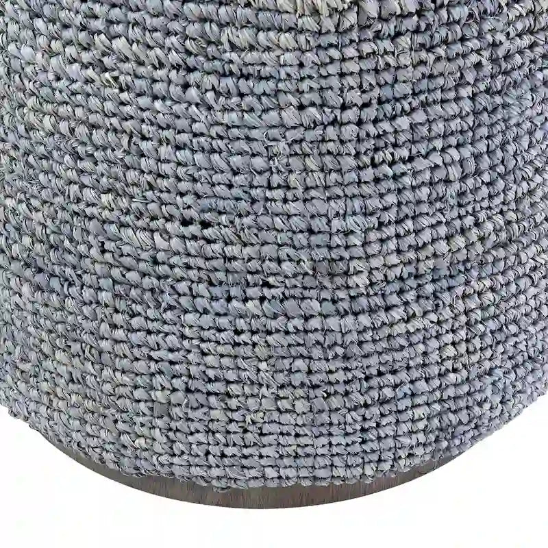 Handwoven Natural Raffia Ottoman Accent Table
