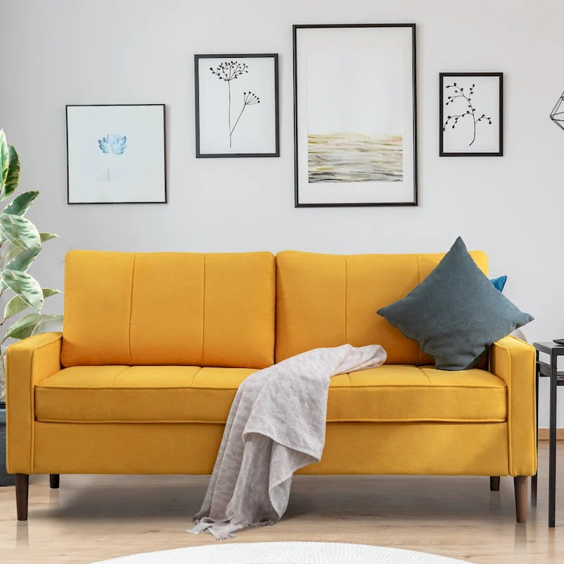 Convertible Sofa Couch with Cushioned Seat and Wooden Legs