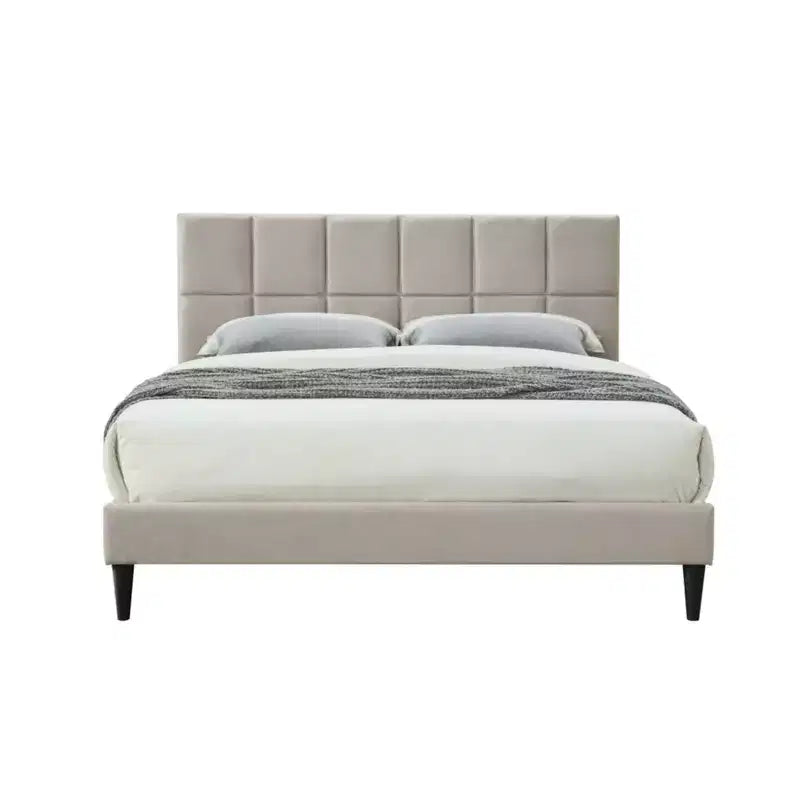GDFStudio Nora Modern Queen Size Upholstered Bed with Headboard