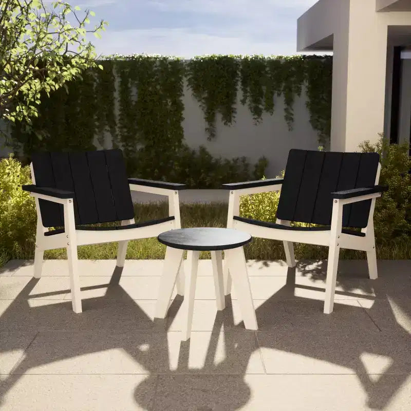 WestinTrends Pacifica Outdoor HDPE Modern Patio Club Armchairs (Set of 2)