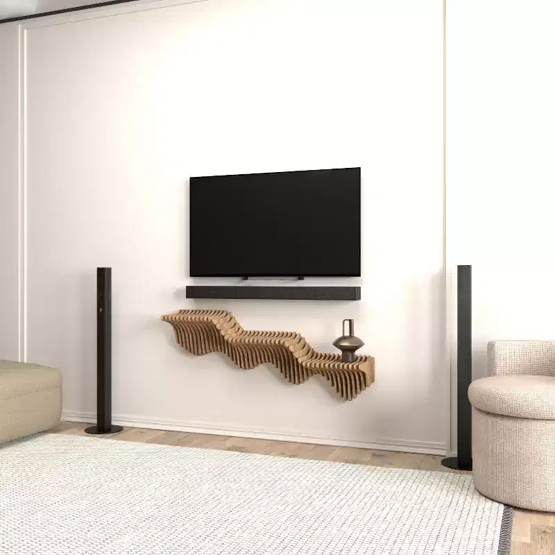 Wear Sierra Home Decor Floating Wall Shelf Unit Room Shelf - Geometric Shelf for Home or Office Wave Style 40 Shelf