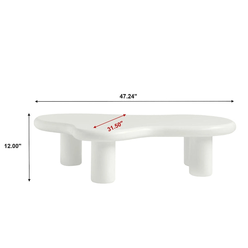 Irregular Cloud-Shape Modern Coffee Table with 4 Legs