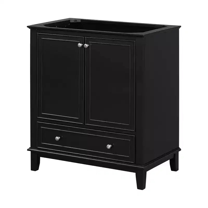 MAYEERTY 30 Bathroom Vanity without Sink Multi-functional Cabinet Doors Drawer Solid Frame MDF Black