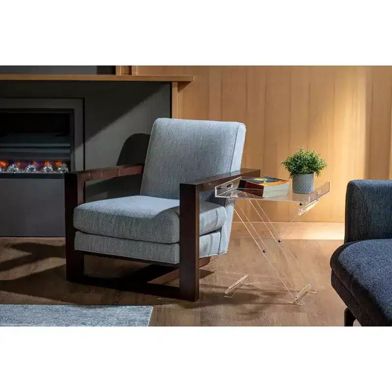 Designstyles Acrylic Foldable Tray Side Table with Handles, Luxurious Home Decor Accent, Perfect for Convenient and Portable Tabletop Space