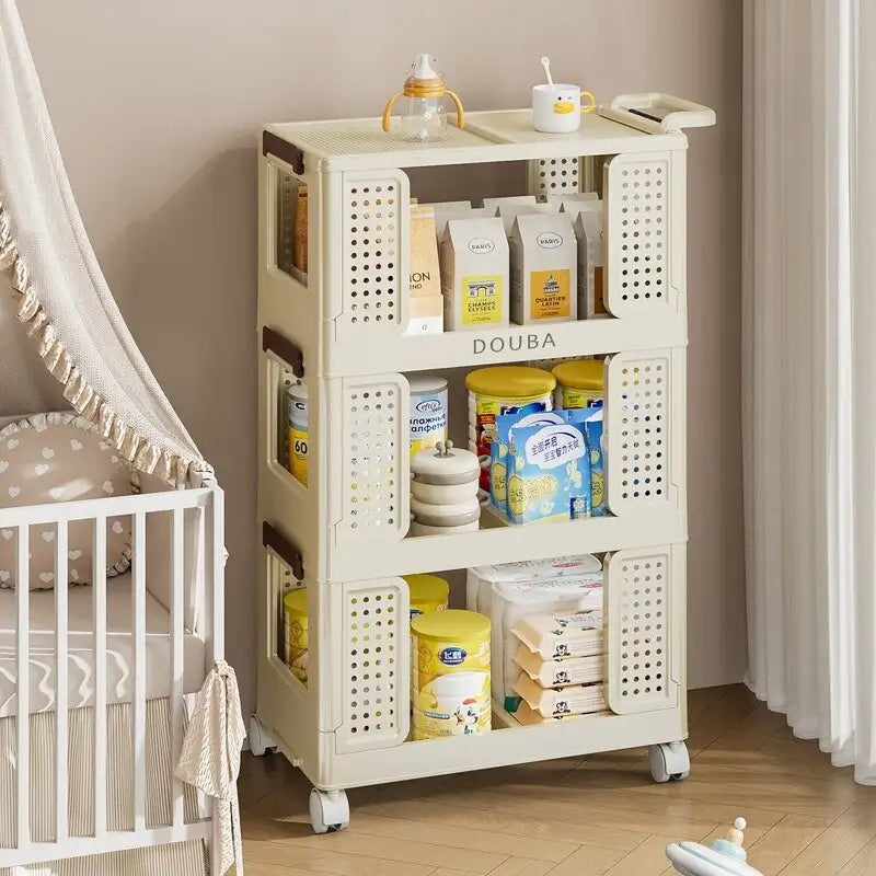 Slim 4-Tier Rolling Storage Cart Kitchen Bathroom Organizer on Wheels