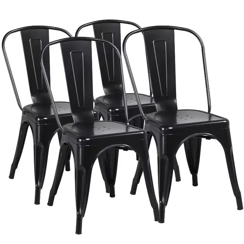 Stackable Metal Dining Chairs, Indoor/Outdoor