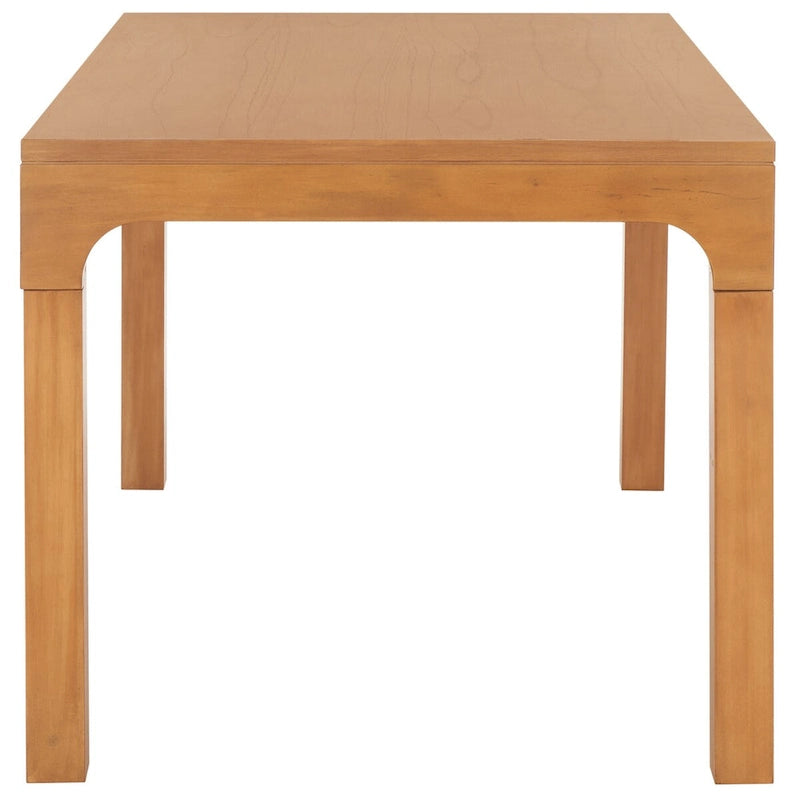 60-Inch Rectangle Dining Table | Mahogany Wood | Seats 8 | Modern Curved Base