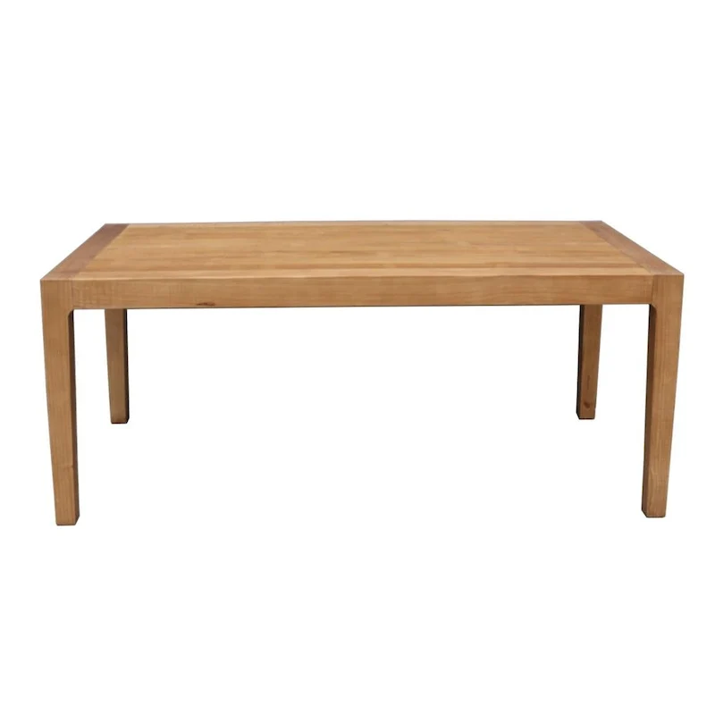 Dining Table, Pine Wood, Natural Brown, 71 Inch Rectangular Top