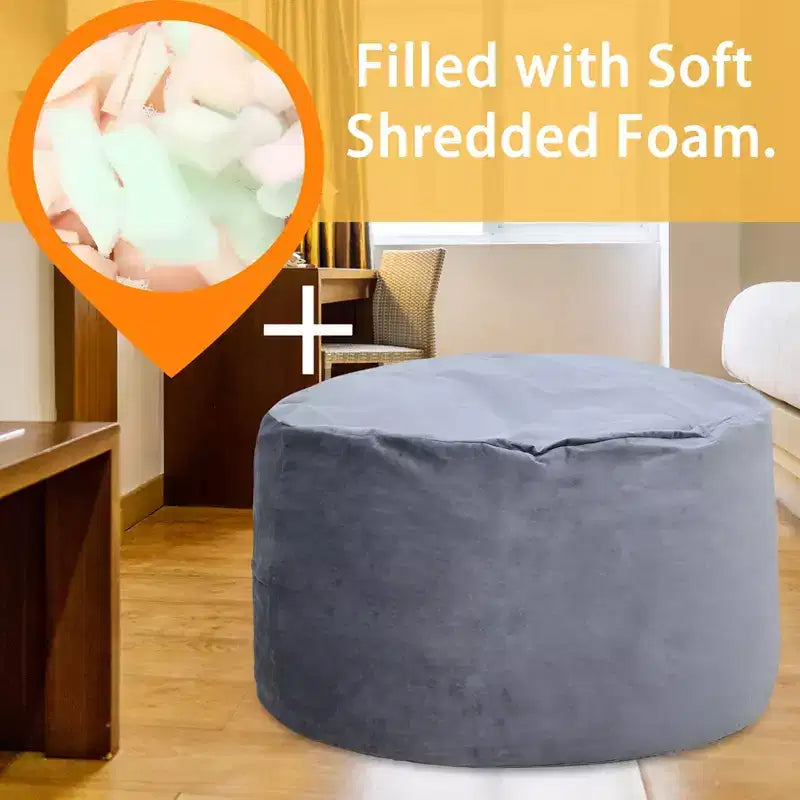 4 Ft Large Bean Bag Chair for Adults & Teens - Shredded Foam Fill, Soft Velvet Fabric