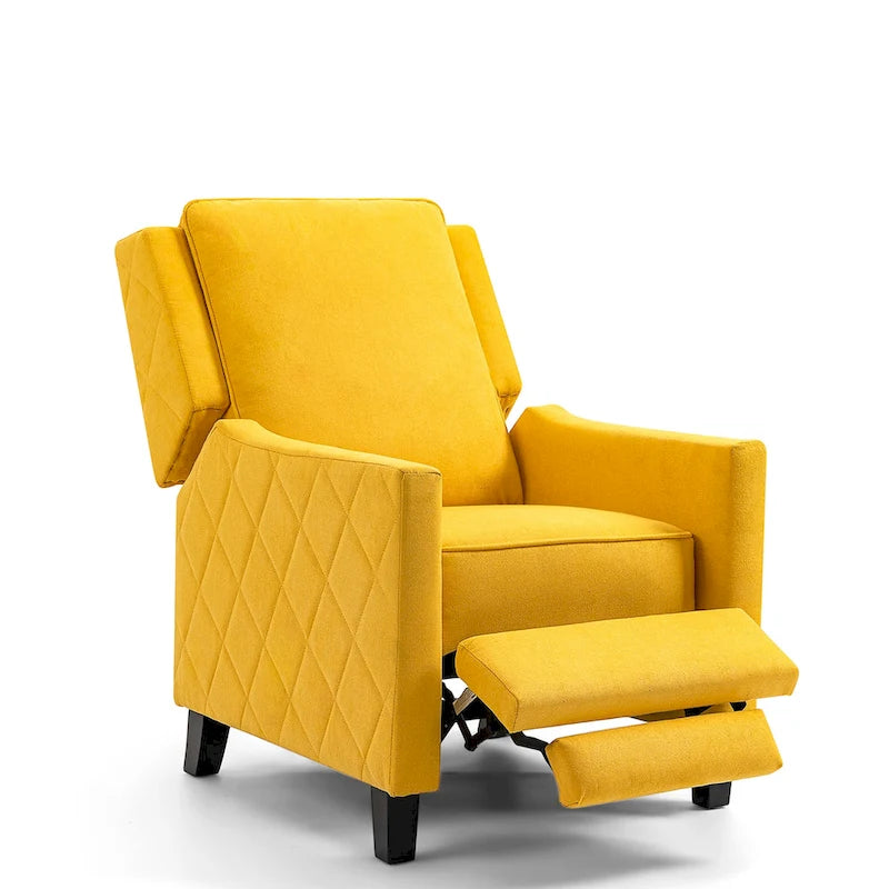 Push Back Recliner Chair with Linen Wing Back