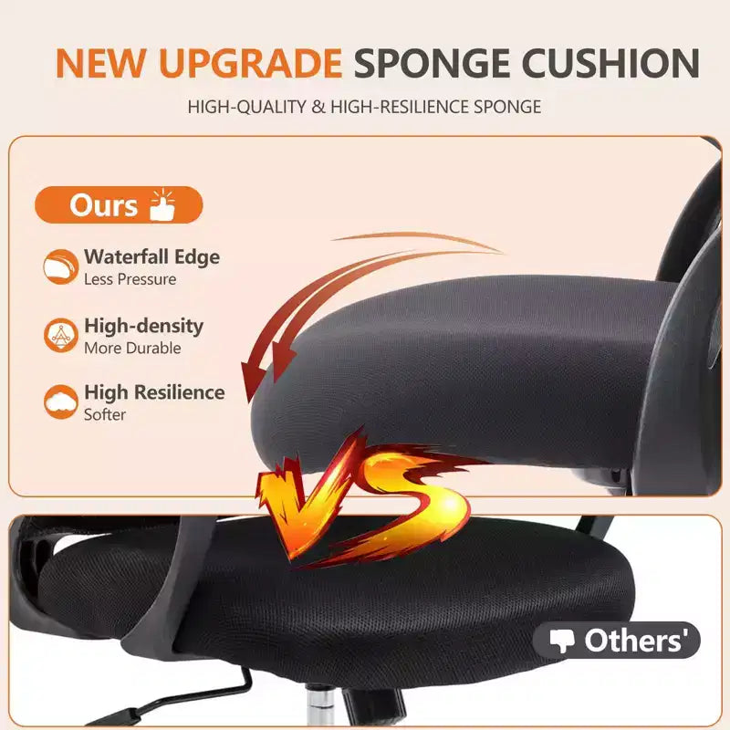 Counter Height Office Chair, Tall Design with Adjustable Foot Ring for Standing Desks