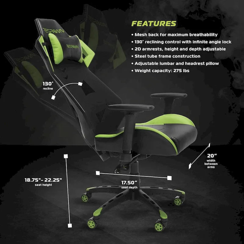 Racing-Style Gaming & Office Chair with 4D Adjustable Armrests | Ergonomic Mesh Back