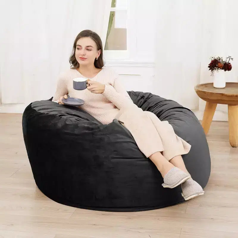 4 Ft Large Bean Bag Chair for Adults & Teens - Shredded Foam Fill, Soft Velvet Fabric