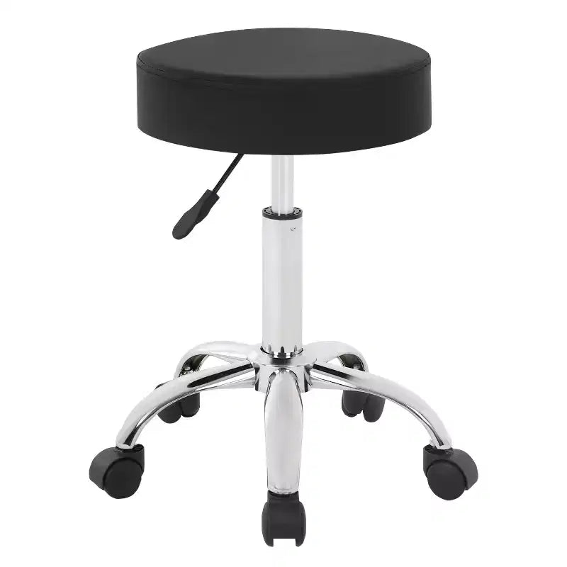Round Rolling Swivel Stool with 5 Wheels, Adjustable Height, 250 lbs