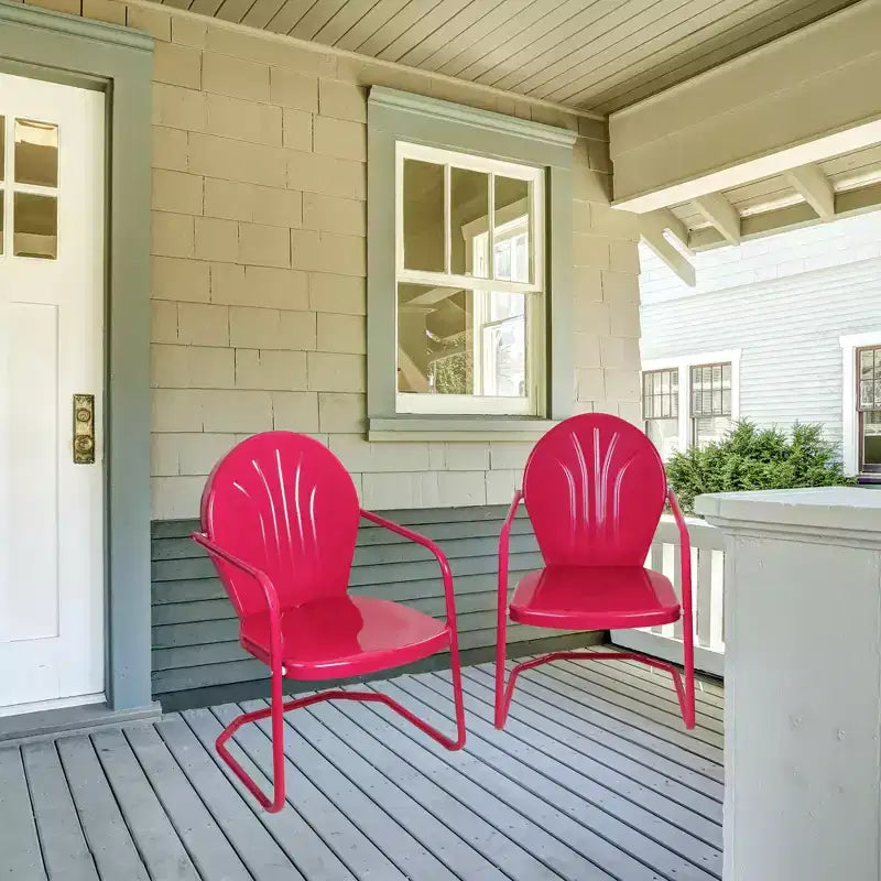 Northlight 34-Inch Retro Tulip Steel Outdoor Steel Armchair, Pink