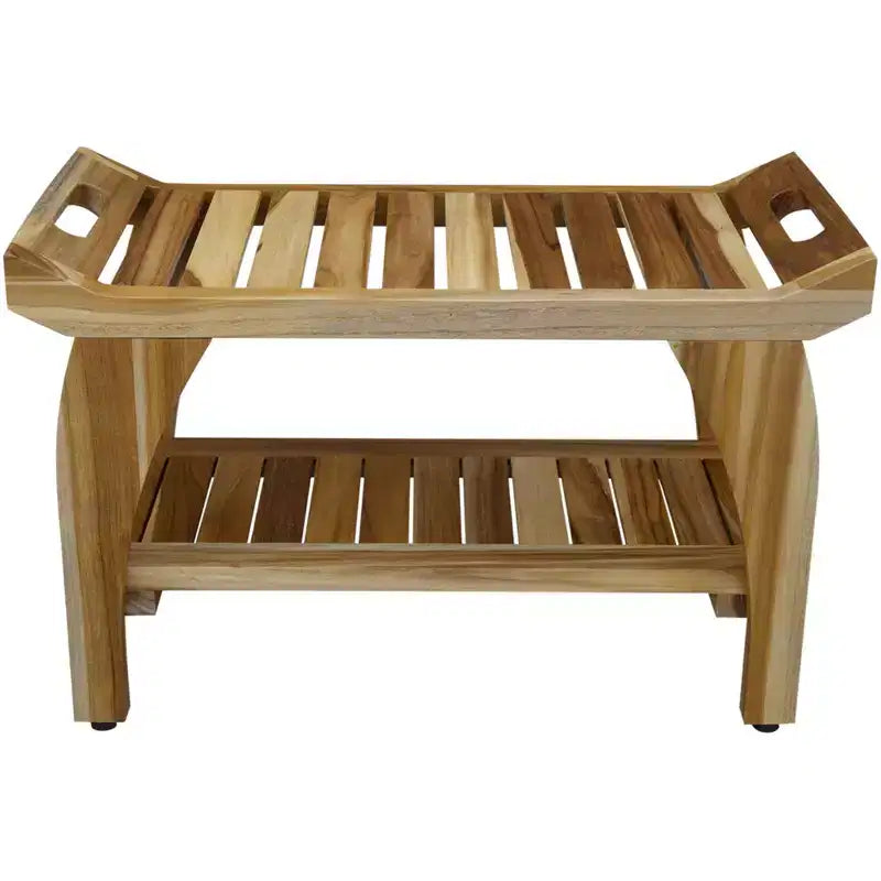 29 Teak Rectangular Shower Bench with Handles
