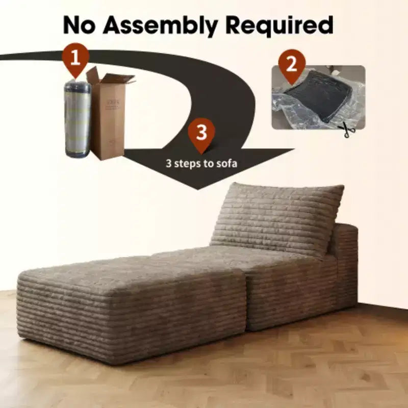 66.9Sofa Bed, Convertible Sleeper Chair with Pillow,Back Support (Plush Corduroy Fabric)