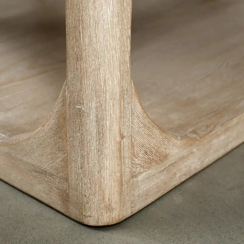 67 Handcrafted Reclaimed Wood Coffee Table, Weathered White Wash, Ming Style